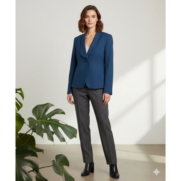 Pendleton Classic 100% Virgin Wool Single Button Lined Blazer Teal Blue Size 6 - Picture 2 of 9